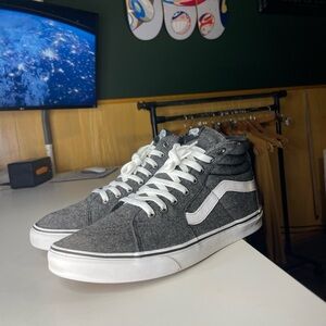 Vans Men’s High-Top Sneakers in Gray and White men’s size 12 heather gray